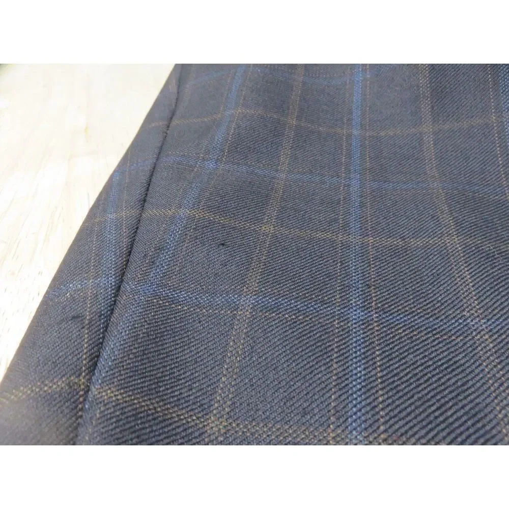 Mens Faconnable Sport Coat Jacket 3 Button 44R‎ Blue Brown Windowpane Wool Lined